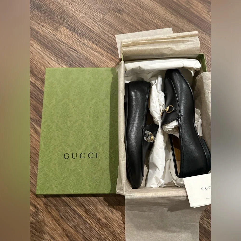New in box Gucci Women's Moccasins Jordaan Loafers size 8.5 - Picture 9 of 9